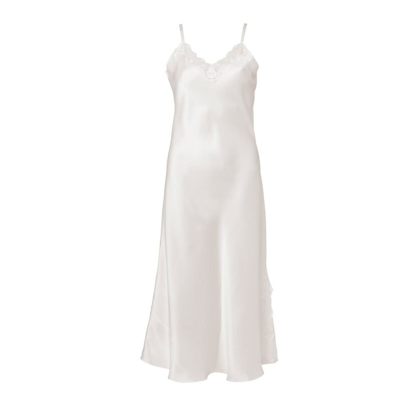 Slipdress Pure Silk Nattlinne Off-White