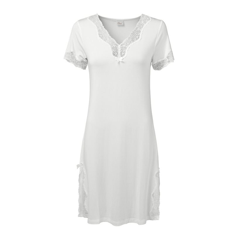 Product Image for Kullavik Design & Pearl AB - Elegance Nattlinne Kort Ärm - Off-White - Kvinnligt Under