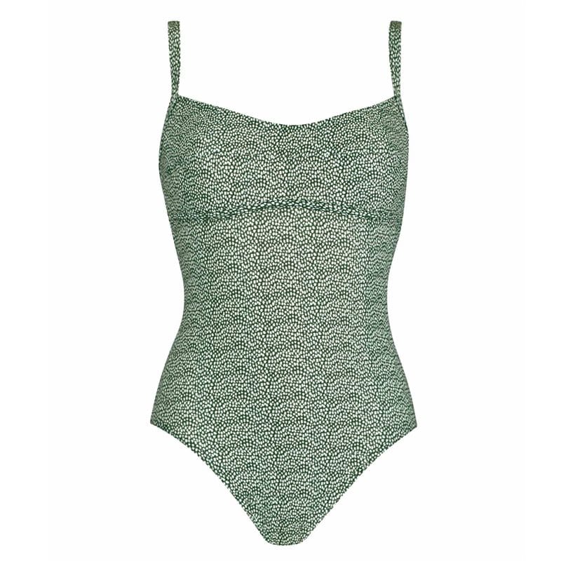 Baddräkt Med Bygel Dark Green/White
