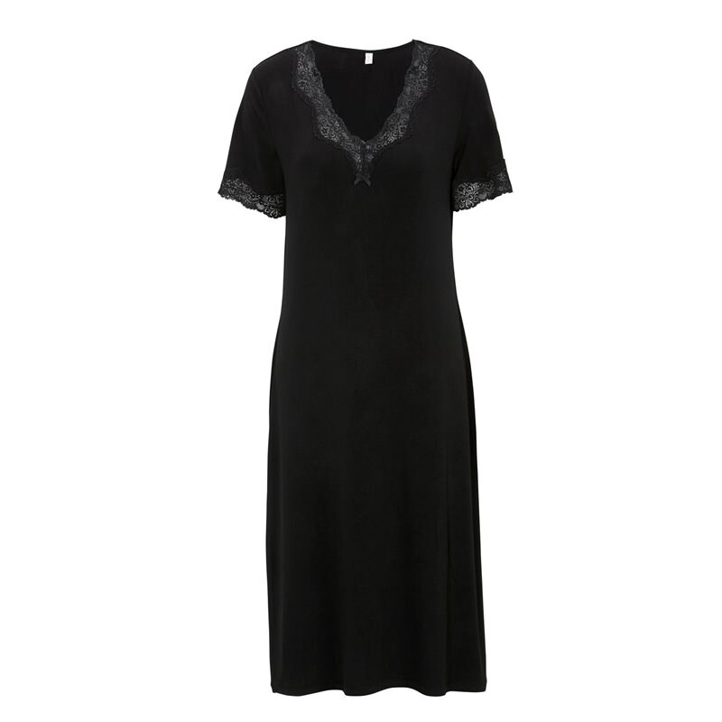 Product Image for DAMELLA AB - Nattlinne Bambu Med Kort Ärm Svart - Kvinnligt Under