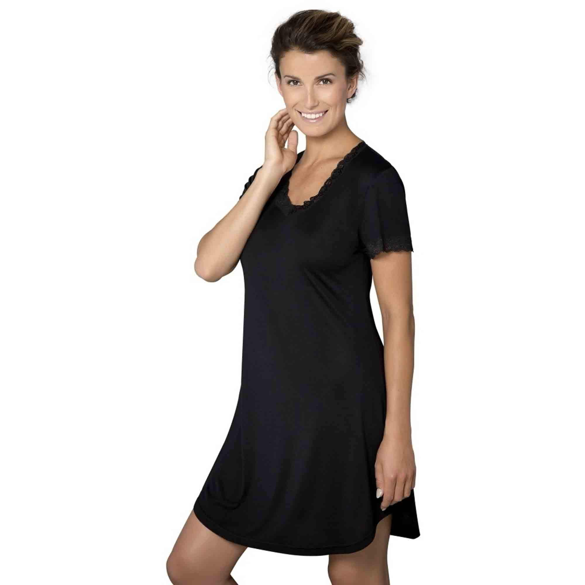 Silk Jersey Nattlinne Black