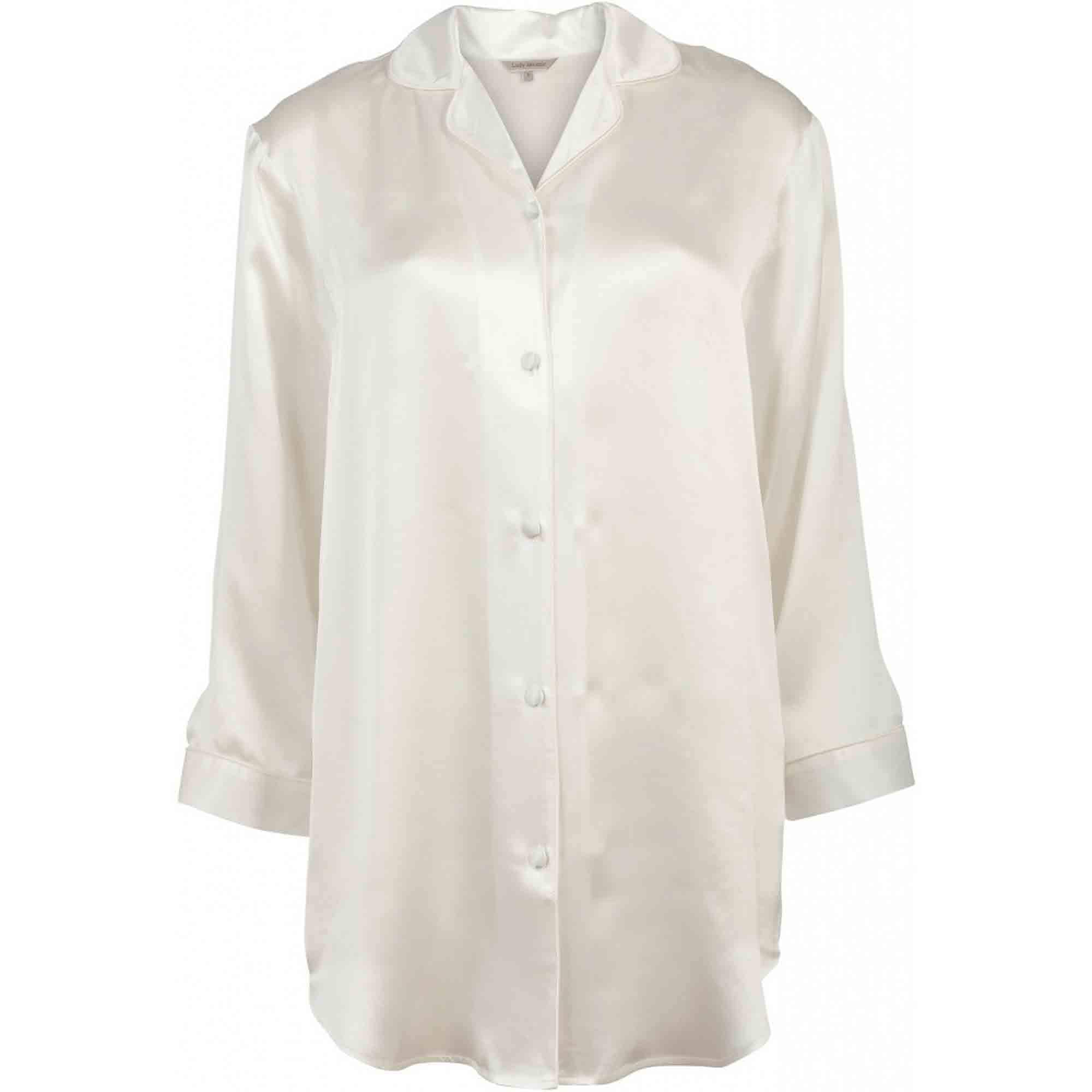 Pure Silk Nattskjorta Off-White