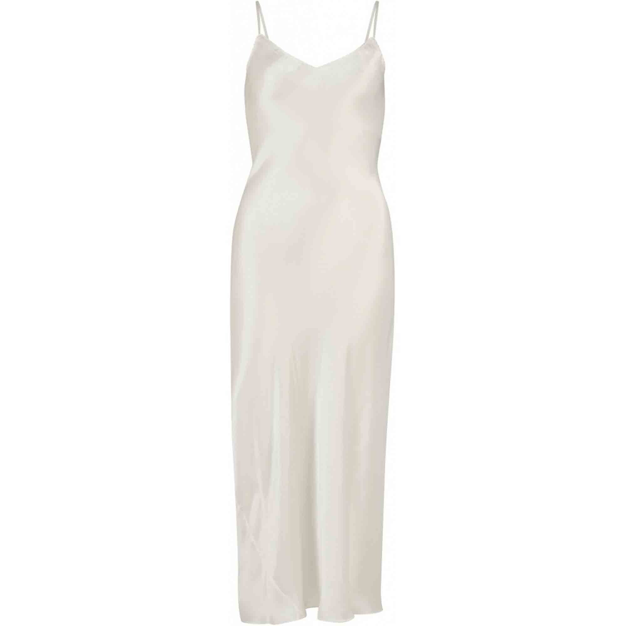 Pure silk långt nattlinne Off-White