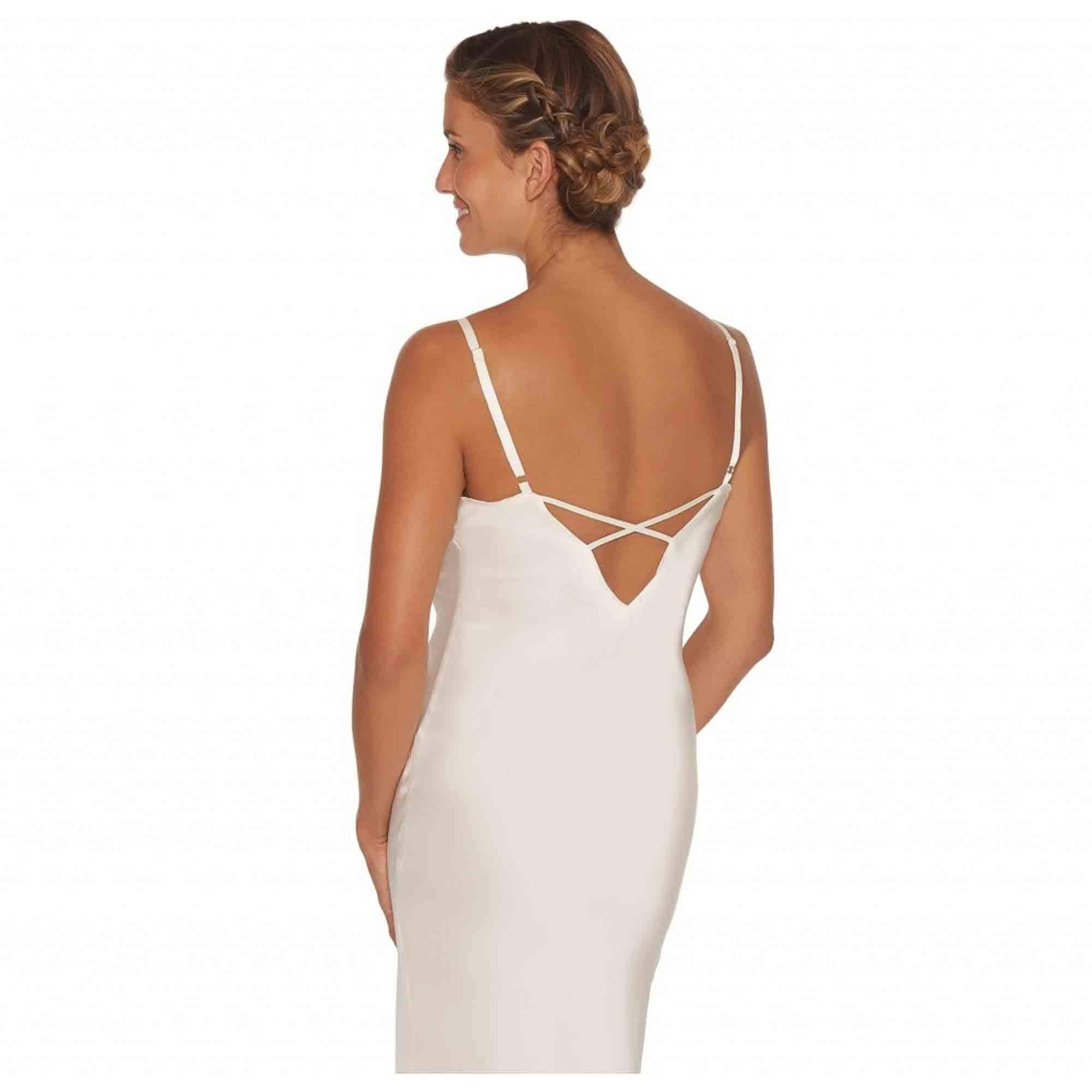 Pure silk långt nattlinne Off-White