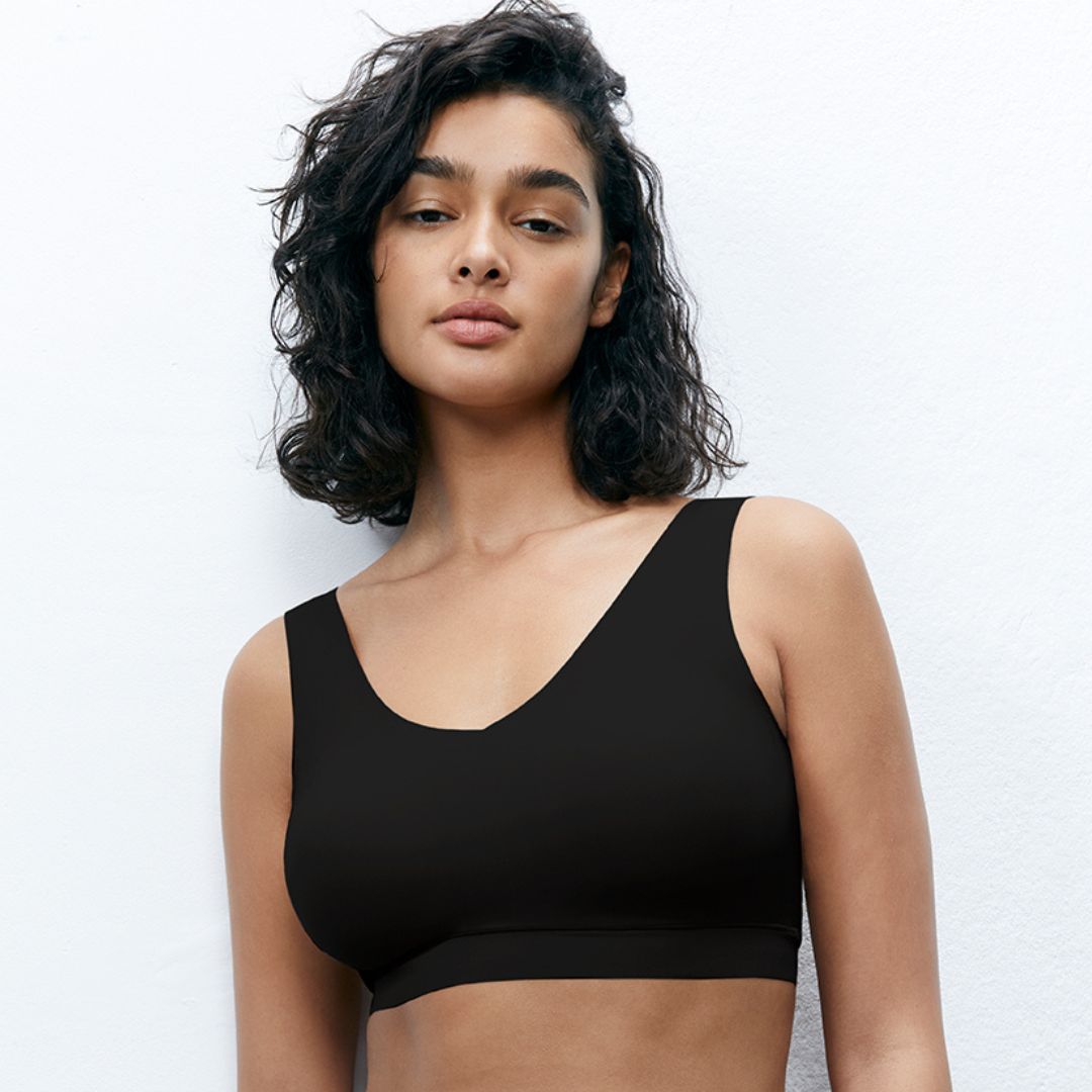 Soft stretch vadderad  topp utan bygel Black