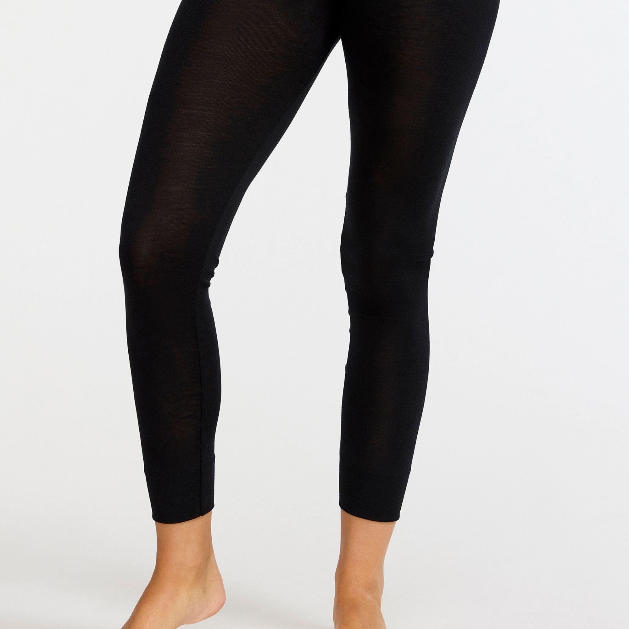 Knitted Wool/Silk Leggings Black