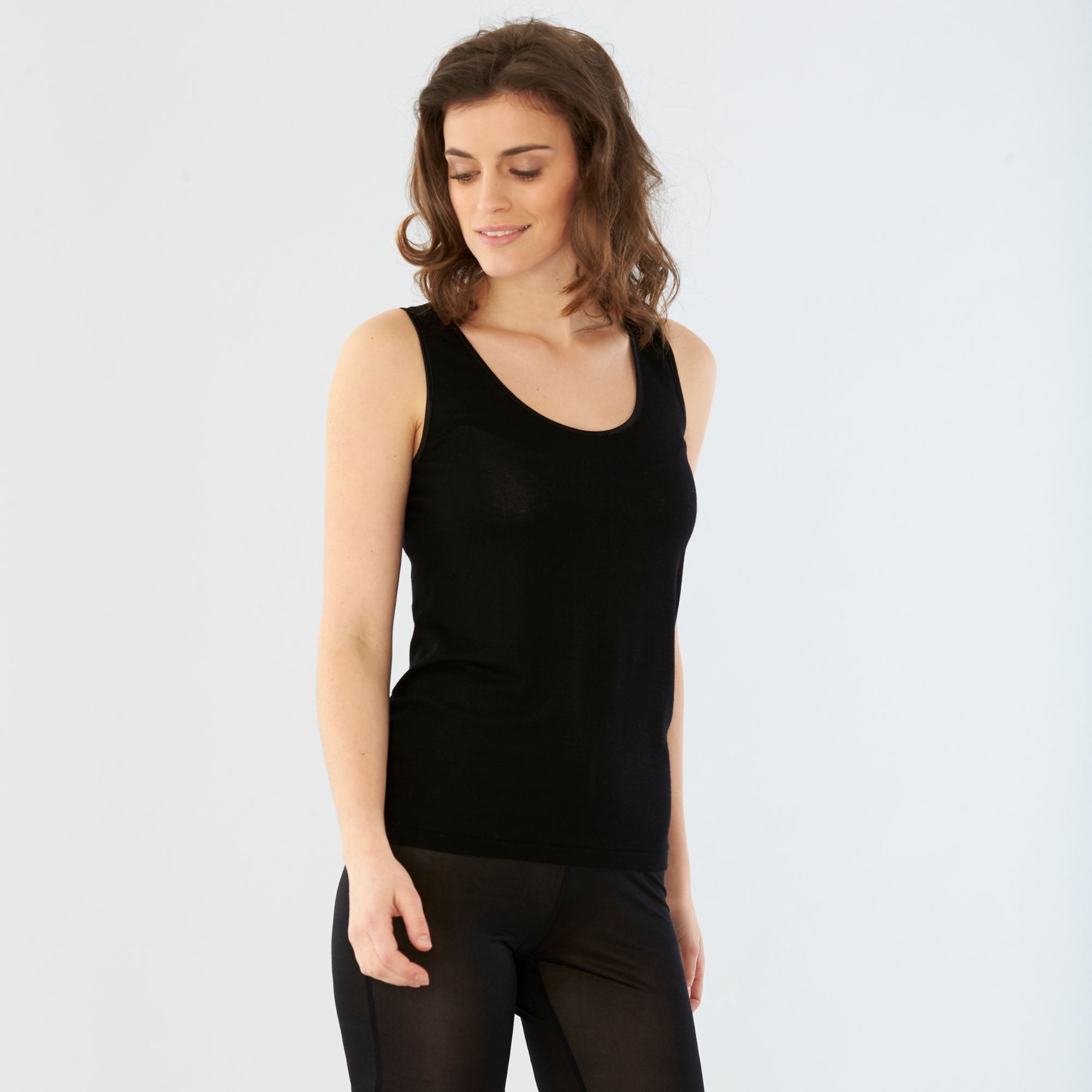 Knitted Wool/Silk Top Black