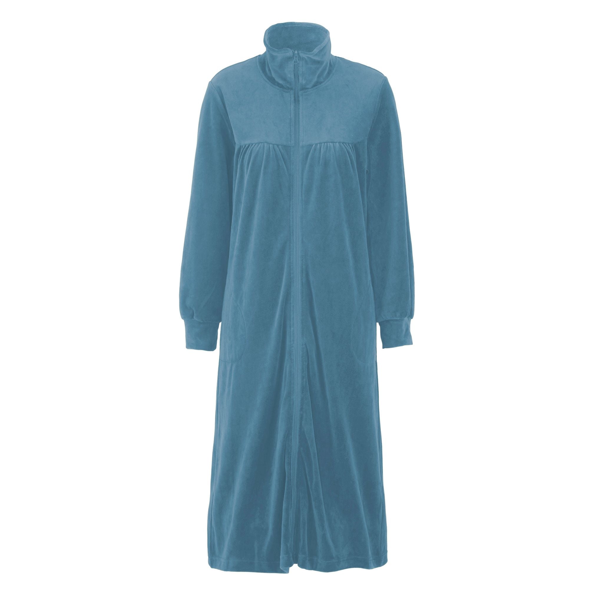 Morgonrock Velour med Blixtlås Blå