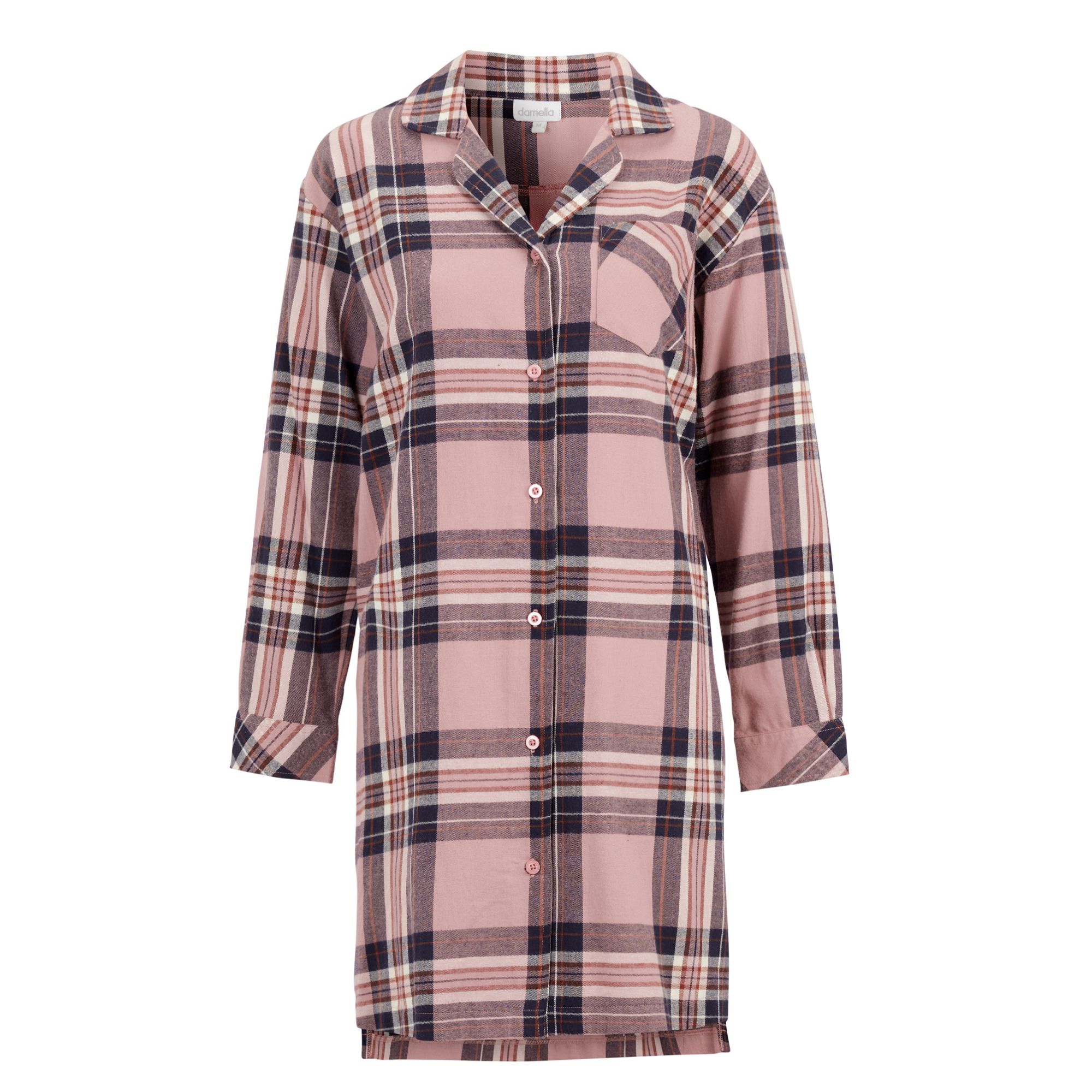 Nattskjorta Flanell Rutig Light heather