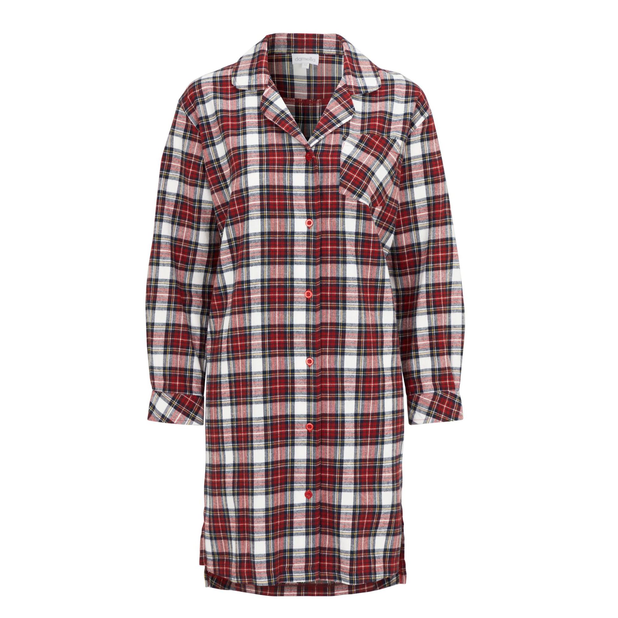 Nattskjorta Flanell Rutig Ruby Wine