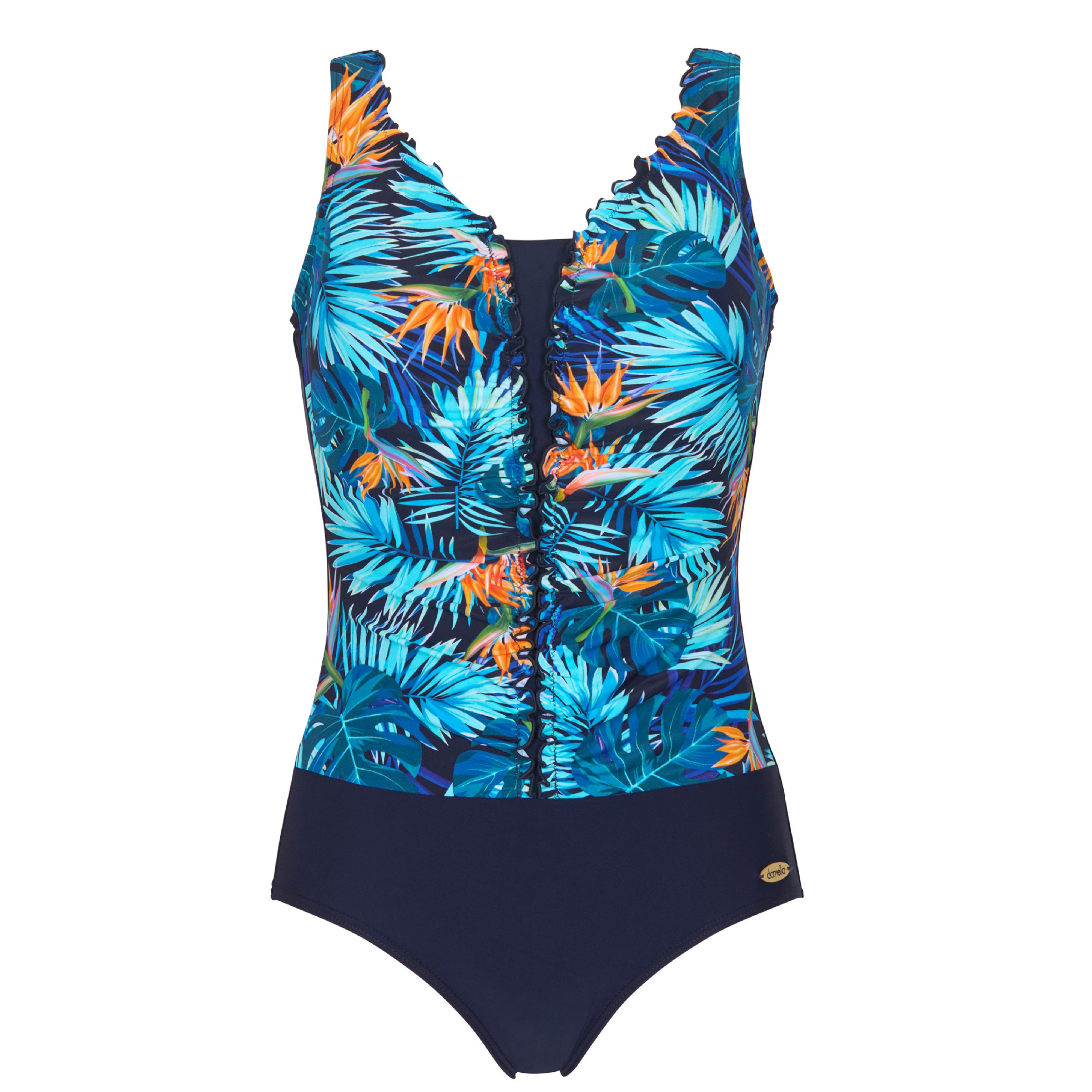 Jennifer Baddräkt Bygelfri  Palm Leaves Navy