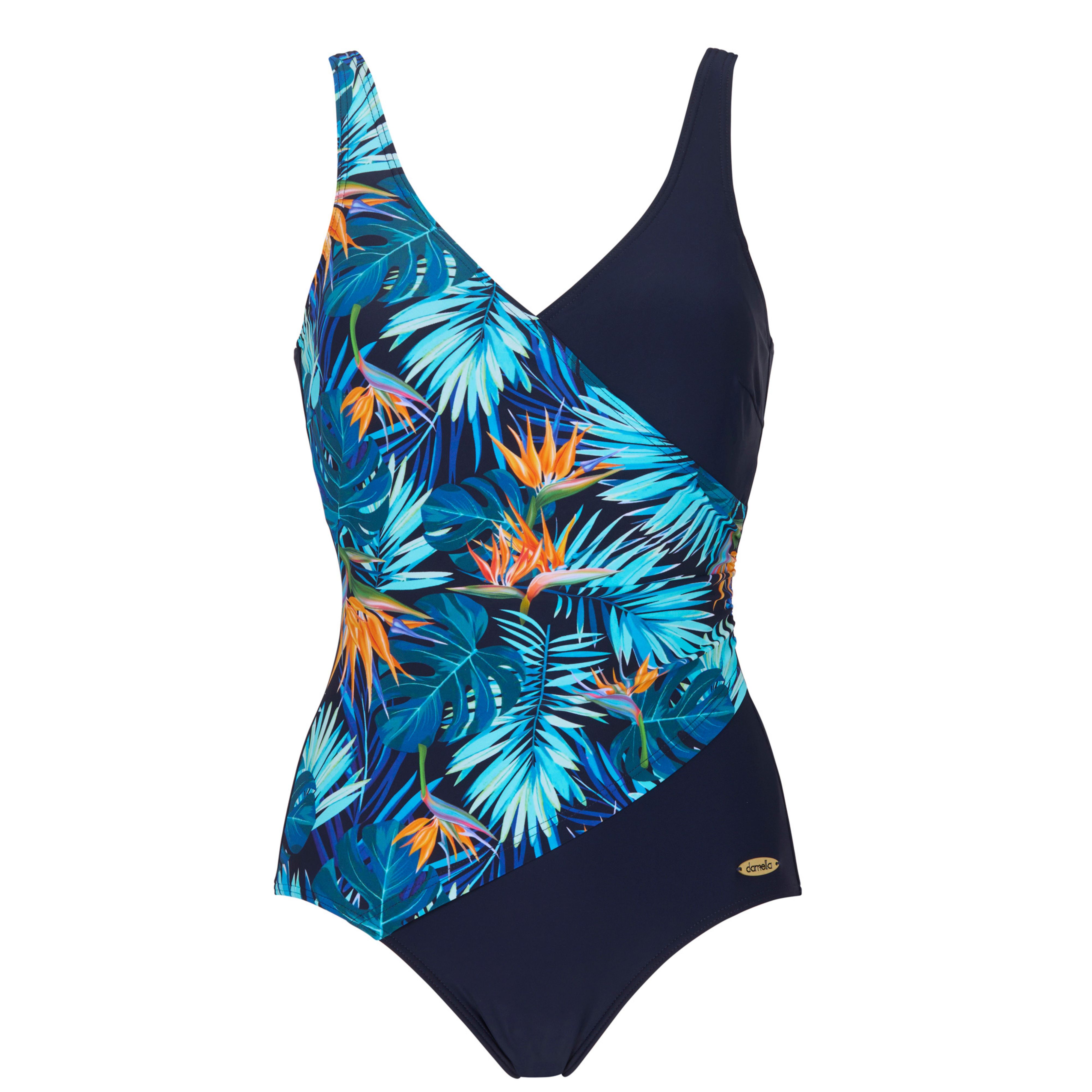 Julia  Baddräkt Bygelfri Palm Leaves Navy