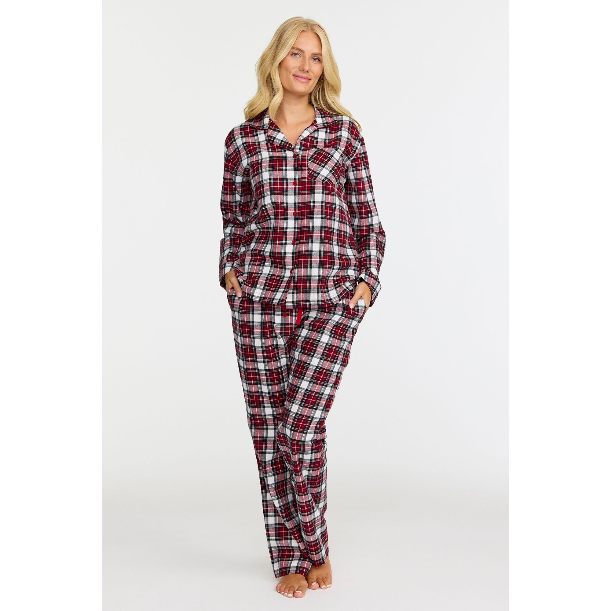 Pyjamas Flanell Rutig Ruby Wine