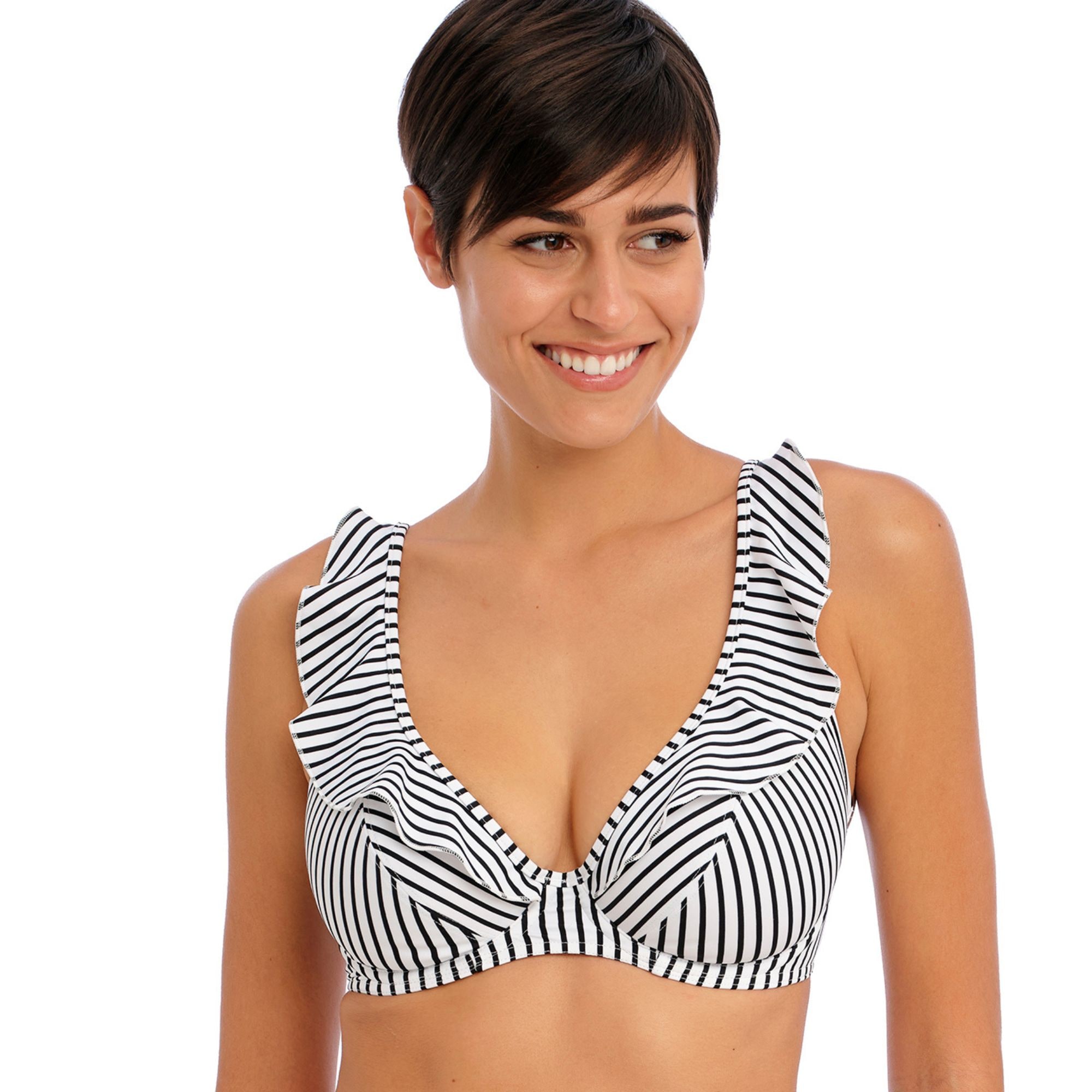 Jewel Cove bikini top Volang Stripe Black