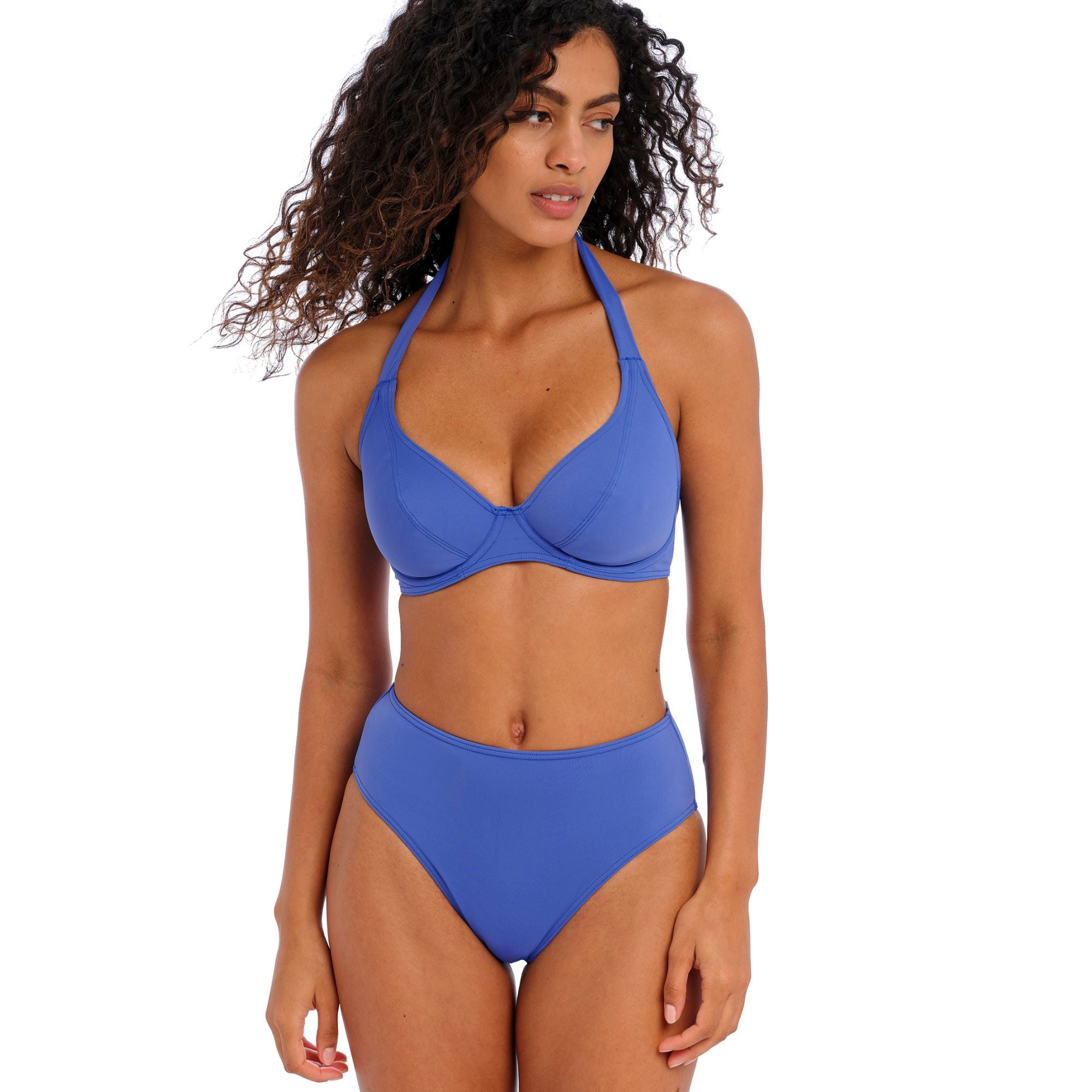 Jewel Cove Hög Bikinitrosa Plain Azure