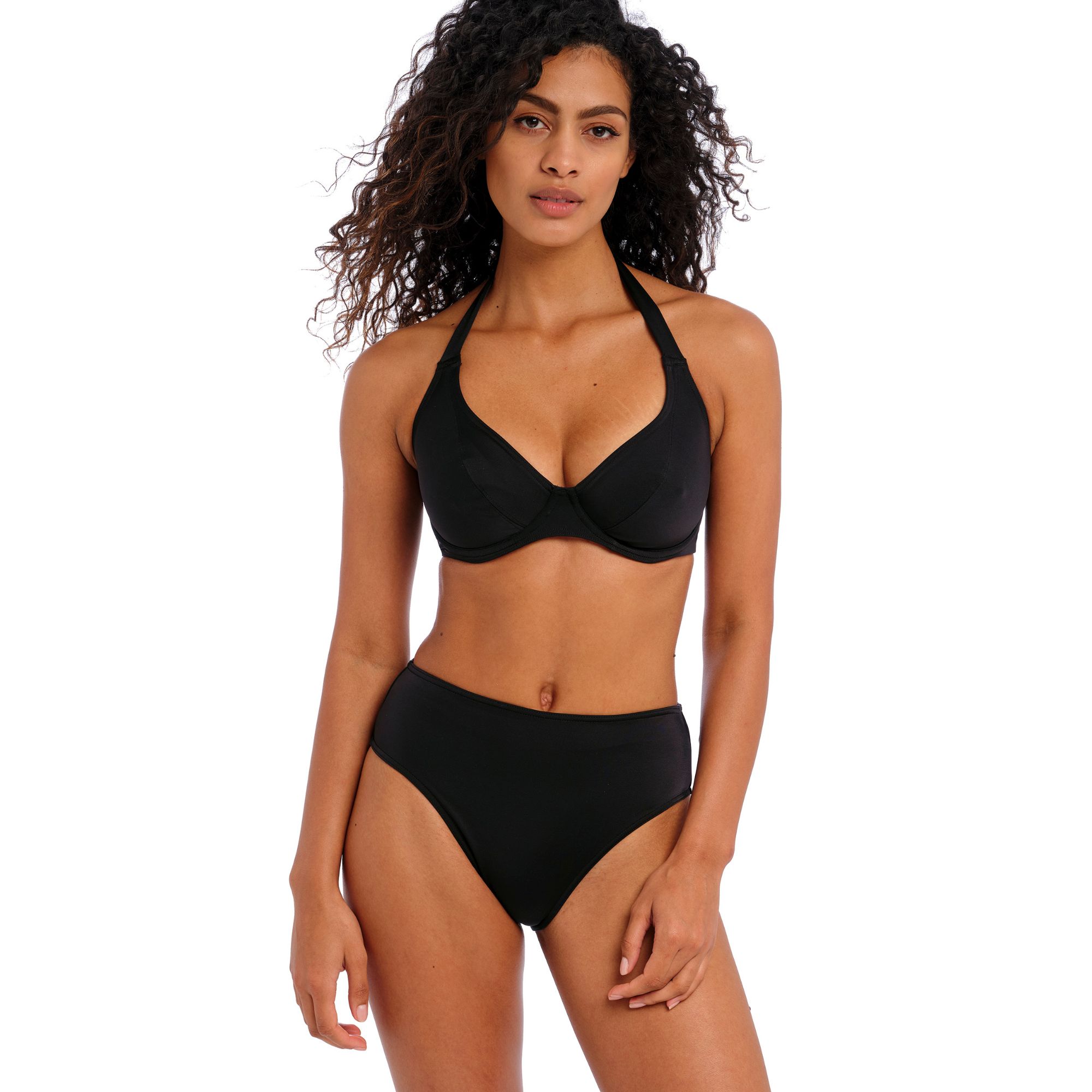 Jewel Cove Hög Bikinitrosa Plain Black