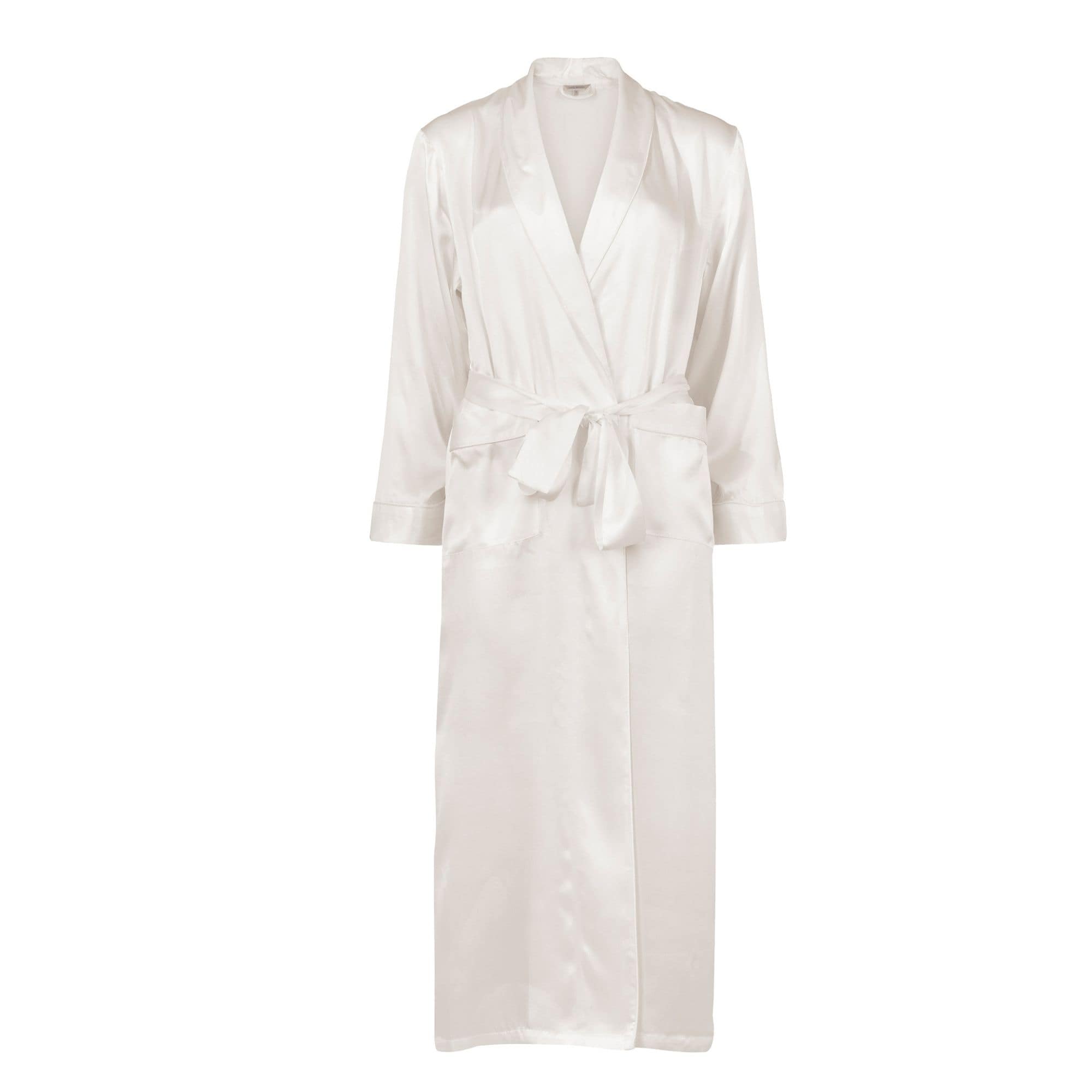 Pure Silk Long Robe & Kimono Off-White