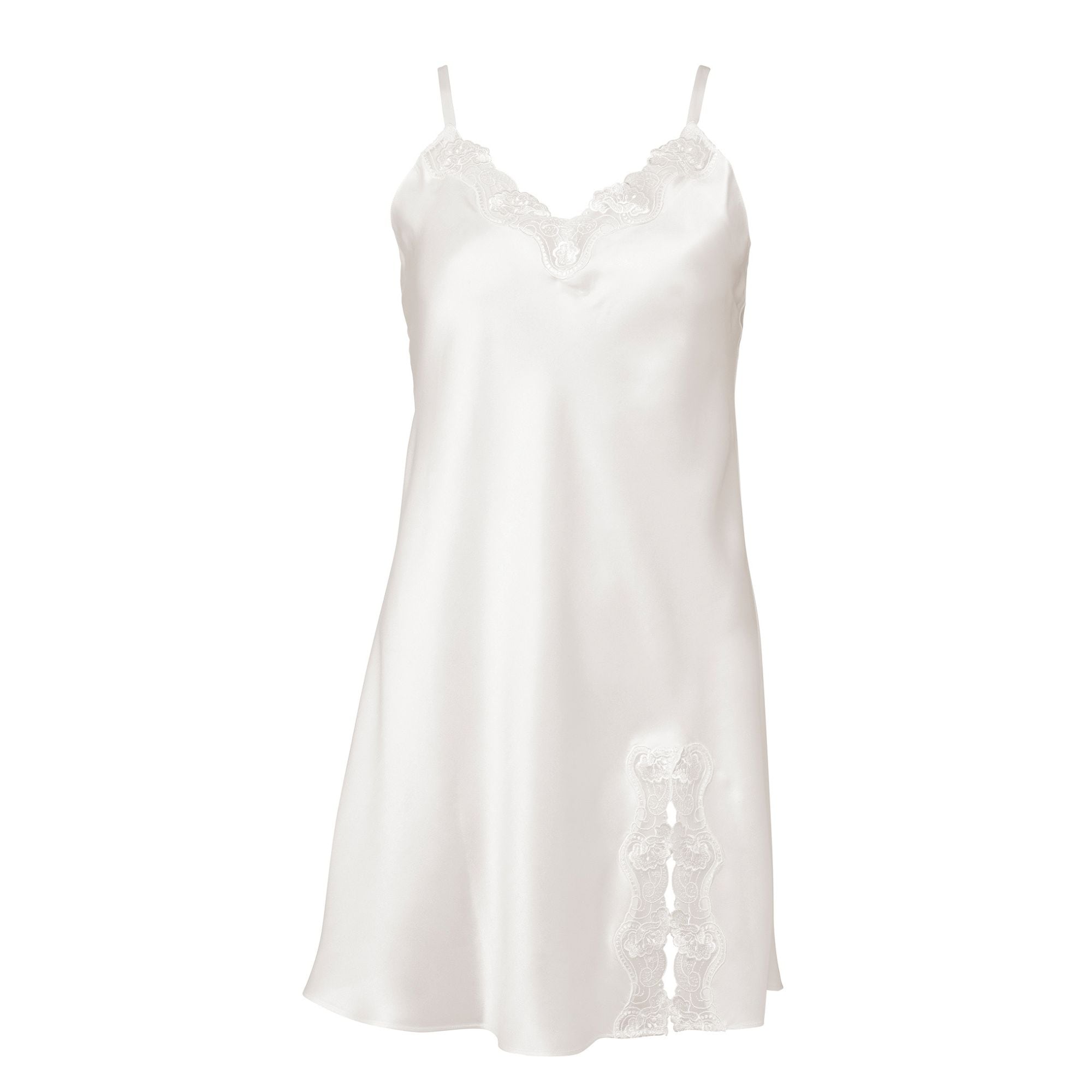 Slipdress Pure Silk Nattlinne Off- White