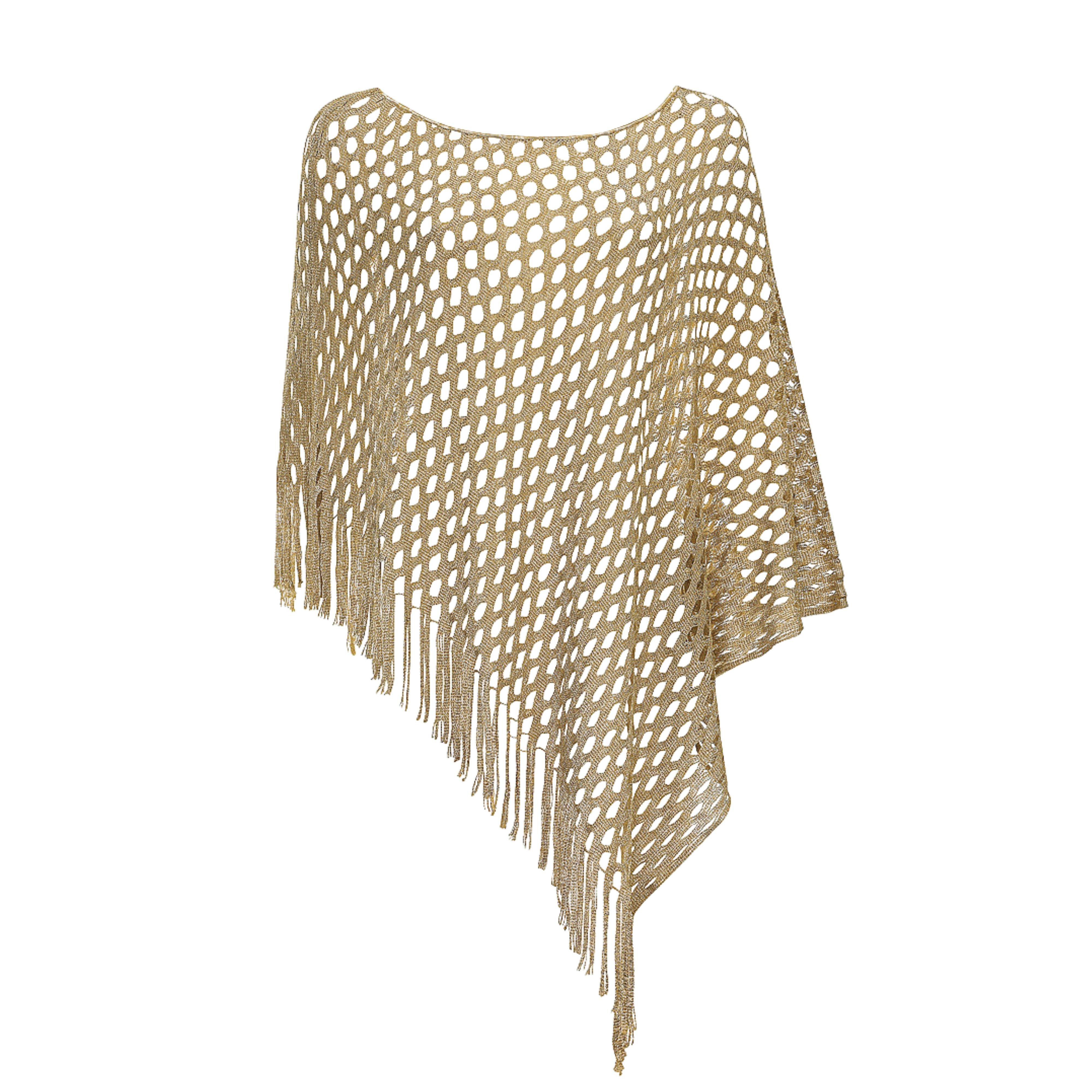 Poncho Nät Beige