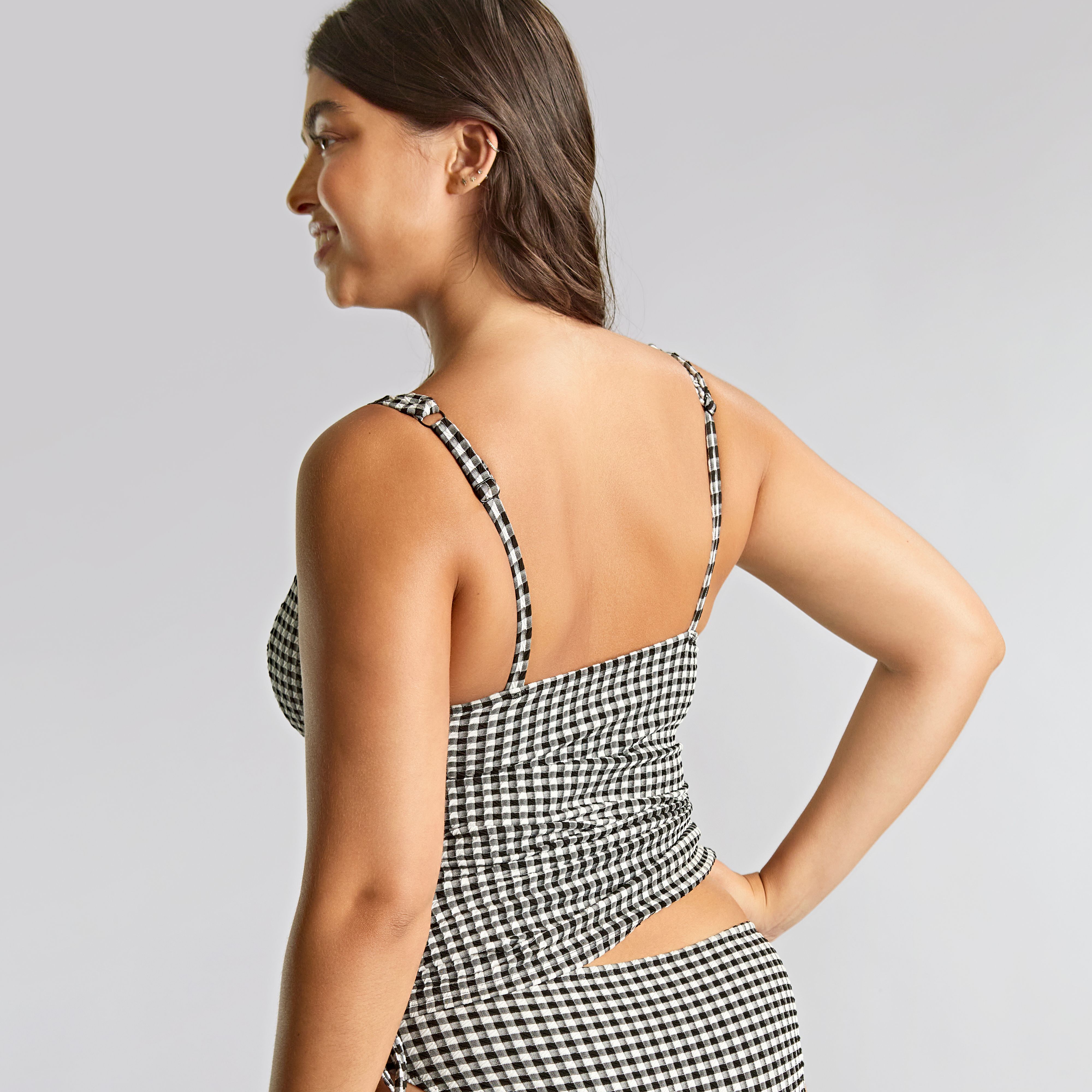 Iris Balcony Tankini Black Gingham