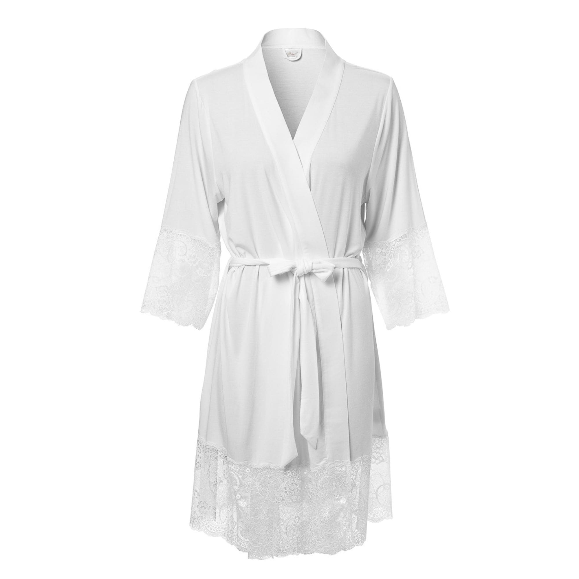 Holiday Kimono Med Spets Off White