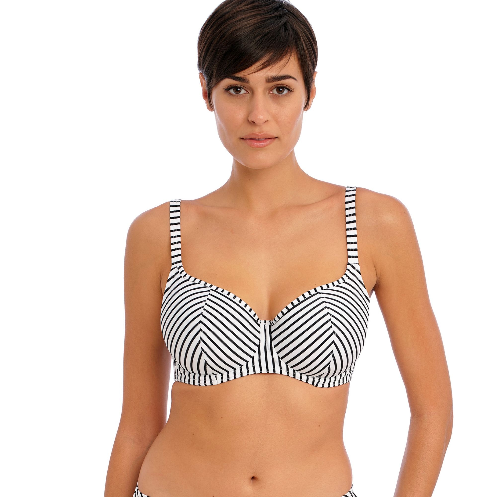 Jewel Cove Sweetheart vadderad bikinibh stripe Black