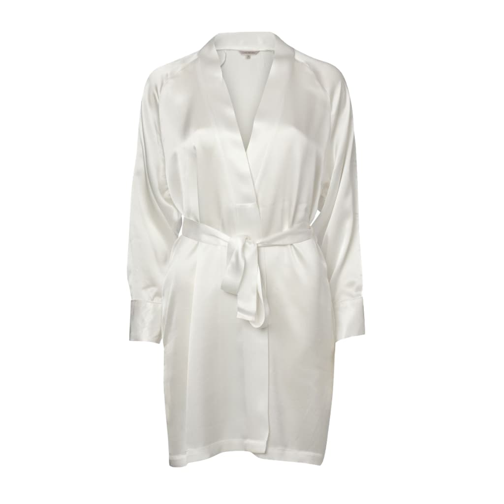 Pure Silk Short Kimono Off-White