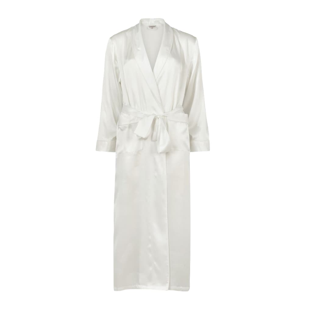 Pure Silk Long Robe & Kimono Off-White