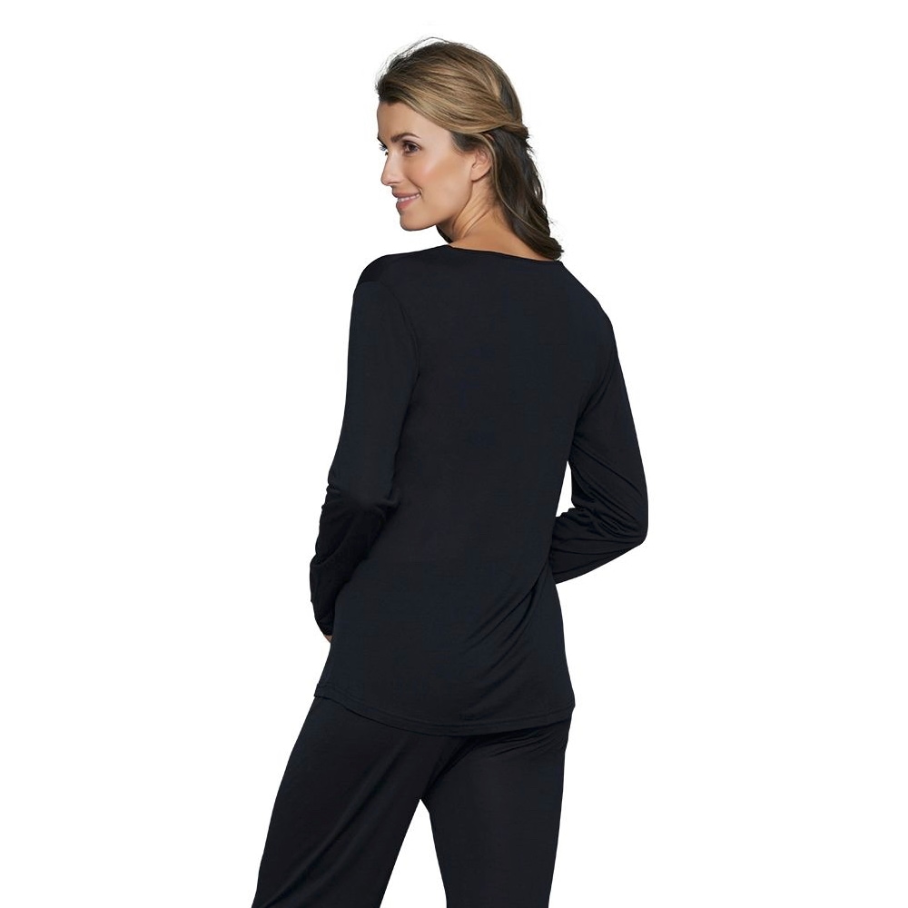 Silk Jersey Pyjamas Lång Ärm Black