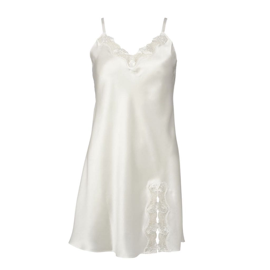 Slipdress Pure Silk Nattlinne Off- White