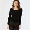 Knitted Wool/Silk Top Long Sleeves Black