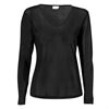 Pure Knitted Silk Top Long Sleeves Black