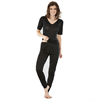 Knitted Silk Top Short Sleeve Black